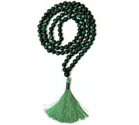 Gemaltic Healing Crystals 108+1 Beads Jap Mala - 6MM Natural Gemstone Prayer Beads for Meditation, Chanting, Yoga, Hindu & Christian Spiritual Use - 30 Inch (Green Tiger Eye)