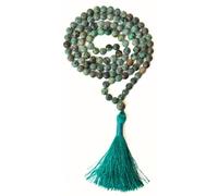 Gemaltic Healing Crystals 108+1 Beads Jap Mala - 6MM Natural Gemstone Prayer Beads for Meditation, Chanting, Yoga, Hindu & Christian Spiritual Use - 30 Inch (African Turquoise)