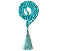 Gemaltic Healing Crystals 108+1 Beads Jap Mala - 6MM Natural Gemstone Prayer Beads for Meditation, Chanting, Yoga, Hindu & Christian Spiritual Use - 30 Inch (Turquoise Blue)