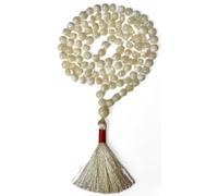 Gemaltic Healing Crystals 108+1 Beads Jap Mala - 6MM Natural Gemstone Prayer Beads for Meditation, Chanting, Yoga, Hindu & Christian Spiritual Use - 30 Inch (Mother of Pearl)