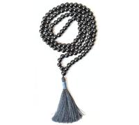 Gemaltic Healing Crystals 108+1 Beads Jap Mala - 6MM Natural Gemstone Prayer Beads for Meditation, Chanting, Yoga, Hindu & Christian Spiritual Use - 30 Inch (Hematite)