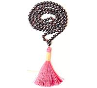 Gemaltic Healing Crystals 108+1 Beads Jap Mala - 6MM Natural Gemstone Prayer Beads for Meditation, Chanting, Yoga, Hindu & Christian Spiritual Use - 30 Inch (Garnet)