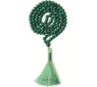 Gemaltic Healing Crystals 108+1 Beads Jap Mala - 6MM Natural Gemstone Prayer Beads for Meditation, Chanting, Yoga, Hindu & Christian Spiritual Use - 30 Inch (Green Jade)