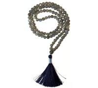 Gemaltic Healing Crystals 108+1 Beads Jap Mala - 6MM Natural Gemstone Prayer Beads for Meditation, Chanting, Yoga, Hindu & Christian Spiritual Use - 30 Inch (Labradorite)