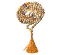 Gemaltic Healing Crystals 108+1 Beads Jap Mala - 8MM Natural Gemstone Prayer Beads for Meditation, Chanting, Yoga, Hindu & Christian Spiritual Use - 30 Inch (Crazy Lace Agate)