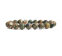 Gemaltic Healing Crystals 10mm Bead Bracelet - Natural Gemstone Energy Jewelry for Men & Women - Handmade Stretch Bracelet for Positive Energy, Meditation & Reiki (Rhyolite Jasper, 7.5 In)