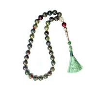 Gemaltic Healing Crystals 33 Beads 10MM Gemstone Tasbih - Natural Prayer Beads, Islamic Tasbeeh, Meditation & Healing Mala (Dragon Bloodstone)