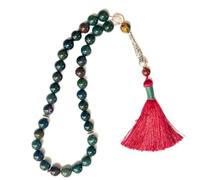 Gemaltic Healing Crystals 33 Beads 10MM Gemstone Tasbih - Natural Prayer Beads, Islamic Tasbeeh, Meditation & Healing Mala (Bloodstone)