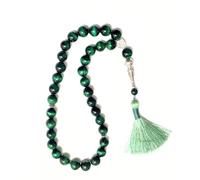 Gemaltic Healing Crystals 33 Beads 10MM Gemstone Tasbih - Natural Prayer Beads, Islamic Tasbeeh, Meditation & Healing Mala (Green Tiger Eye)