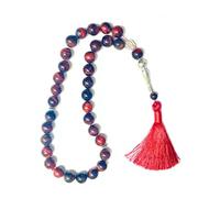 Gemaltic Healing Crystals 33 Beads 10MM Gemstone Tasbih - Natural Prayer Beads, Islamic Tasbeeh, Meditation & Healing Mala (Red Tiger Eye)