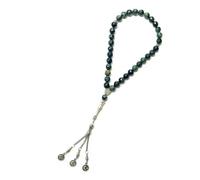 Gemaltic Healing Crystals 8MM Faceted Gemstone Tasbeeh - 33 Prayer Beads | Islamic Tasbih for Zikr, Meditation, Mindfulness & Spiritual Healing (Kambaba Stone)
