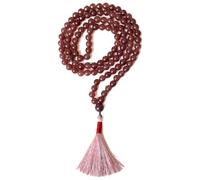Gemaltic Healing Crystals Gemstone Jap Mala 108 Beads Necklace 8mm - Healing Crystal Meditation Prayer Mala (Pink Tourmaline)