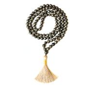 Gemaltic Healing Crystals Jap Mala 108 Beads 6mm Faceted Gemstone Mala Necklace 27 Inch for Meditation, Prayer, Yoga, Reiki Healing Crystal & Christian Rosary Use (Pyrite)
