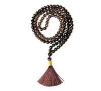 Gemaltic Healing Crystals Jap Mala 108 Beads 6mm Faceted Gemstone Mala Necklace 27 Inch for Meditation, Prayer, Yoga, Reiki Healing Crystal & Christian Rosary Use (Smokey)