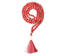 Gemaltic Healing Crystals Jap Mala 108 Beads 6mm Faceted Gemstone Mala Necklace 27 Inch for Meditation, Prayer, Yoga, Reiki Healing Crystal & Christian Rosary Use (Red Hakik)
