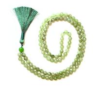 Gemaltic Healing Crystals Jap Mala 108 Beads 8mm Faceted Gemstone Mala Necklace 31 Inch for Meditation, Prayer, Yoga, Reiki Healing Crystal & Christian Rosary Use (Green Aventurine)