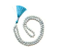 Gemaltic Healing Crystals Jap Mala 108 Beads 8mm Faceted Gemstone Mala Necklace 31 Inch for Meditation, Prayer, Yoga, Reiki Healing Crystal & Christian Rosary Use (Aquamarine)
