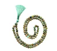 Gemaltic Healing Crystals Jap Mala 108 Beads 8mm Faceted Gemstone Mala Necklace 31 Inch for Meditation, Prayer, Yoga, Reiki Healing Crystal & Christian Rosary Use (African Turquoise)