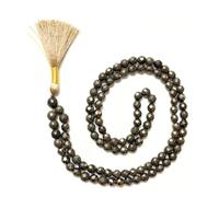 Gemaltic Healing Crystals Jap Mala 108 Beads 8mm Faceted Gemstone Mala Necklace 31 Inch for Meditation, Prayer, Yoga, Reiki Healing Crystal & Christian Rosary Use (Pyrite)