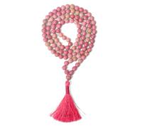 Gemaltic Healing Crystals Natural Gemstone Tasbeeh 6MM - 100 Prayer Beads Misbaha | Islamic Tasbih for Zikr, Meditation, Stress Relief & Spiritual Healing (Rhodochrosite)