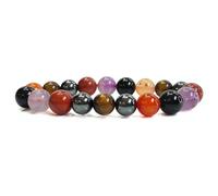 Gemaltic Healing Crystals Zodiac Sign Bracelet - 10MM Natural Gemstone Beads - Zodiac Birthstone Jewelry for Positive Energy, Luck & Healing (Leo, 7.5 In)