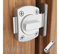 GEMASP Rotate Bolt Latch, Stainless Steel Double Sided Gate Hardware Door Lock Latch, for Bathroom, Bedroom, Pet Door Lock, Garages (1PC, 2 Installation Options)