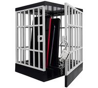 Gemaxvoled Cell Phone Jail Lock Box, Gold Mobile Phones Prison Lockable Cage for Classroom Family Time Party (Grey)