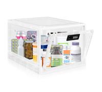 Gemaxvoled Lockable Medicine Box, 12.6L BPA-Free Lockable Storage Box for Child Safety, Clear Organizer for Fridge Food/Snacks/Phone Jail/Home/Office Safety