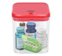 Gemaxvoled Medicine Lock Box with Code - Small Lockable Storage Box for Pills, Fridge Food & Phone | BPA-Free, Childproof | 5.5x5.5x6.3in | Home, Office & Travel Safe