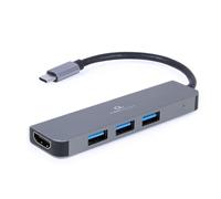 GEMBIRD 3-Port USB Type-C 2-in-1 Combi Adapter (Hub + HDMI)