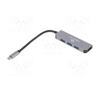 Cablexpert 2 in 1 Grey and Black USB Type C Multi Port Adapter