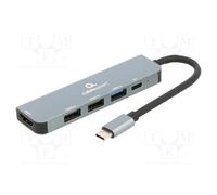 Cablexpert USB Type-C 5-in-1 Multi-Port Adapter with Type-C Cable