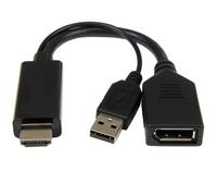Gembird ADAPTADOR ACTIVE 4K HDMI A MONITOR DISPLAYPORT, BLACK A-HDMIM-DPF-01