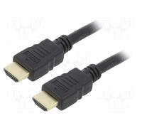 Goobay 51824 Standard HDMI Cable, Gold-plated, Black, 5.5 mm Diameter, 10 m Cabl