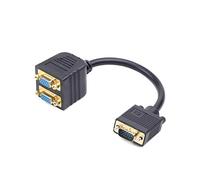 Gembird cc-vgax2 - 20 cm VGA Cable - VGA Cables (2 x VGA (D-Sub), VGA (D-Sub), Female, Male, Black)