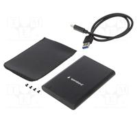 GEMBIRD HDD OR SATA USB Type-C 3.1 Hard Drive Enclosure Black Aluminium