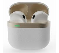 Gembird GMB-Audio Wireless TWS In-Ear Headphones, White/Gold - Bluetooth 5.0, 12 Hours Battery Life, Hands-Free Function, USB-C Quick Charge, LED Display for Seamless Sound Experience