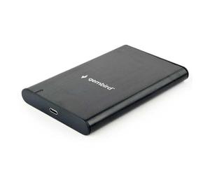 GEMBIRD HDD OR SATA USB Type-C 3.1 Hard Drive Enclosure Black Aluminium