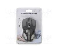 Gembird MYSZ MUS-GU-02 USB G-Laser 2400DPI 6-PRZYCISKóW Czarna