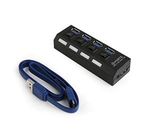 Gembird UHB-U3P4-22 Hub & Hub USB 3.0 (3.1 Gen 1) Type-A 5000 Mbps Black - Hubs & Hubs (USB 3.0 (3.1 Gen 1) Type-A, 5000 Mbps, Black, Mains 100 mm, 35 mm)