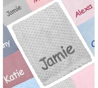 Gembroidery Personalised Baby Blanket Soft Premium Quality Wrap Newborn Waffle Swaddle Blanket Gift For Baby Boy Girl Baby Shower (Grey Waffle)