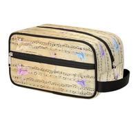 GeMeFv Ballerina Music Notes Toiletry Bag Hanging Cosmetic Bag Portable Travel Makeup Bag Large Capacity Shaving Bag for Men Women, Ballerina Music Notes, 10.5×4.4×5.3 in