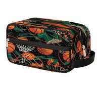 GeMeFv Basketball Sport Ball Toiletry Bag Hanging Cosmetic Bag Portable Travel Makeup Bag Large Capacity Shaving Bag for Men Women, Basketball Sport Ball, 10.5×4.4×5.3 in