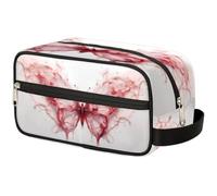 GeMeFv Beautiful Red Butterfly Toiletry Bag Hanging Cosmetic Bag Portable Travel Makeup Bag Large Capacity Shaving Bag for Men Women, Beautiful Red Butterfly, 10.5×4.4×5.3 in