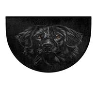 GeMeFv Black Labrador Retriever Dog Half Round Door Mat, 36"x24" Indoor Doormats Front Door Mat, Dog Non-Slip Washable Kitchen Rug Absorbent Half Round Entrance Mat Half Circle Area Rug Home Decor