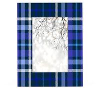 GeMeFv Blue Purple Plaid 4x6 Picture Frame Wooden Photo Frames for Tabletop and Wall Display, Picture Frame Home Wall Decor Gift Frames(Buffalo Plaid)