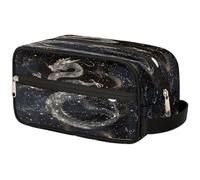 GeMeFv Chinese Dragon Black Toiletry Bag Hanging Cosmetic Bag Portable Travel Makeup Bag Large Capacity Shaving Bag for Men Women, Chinese Dragon Black, 10.5×4.4×5.3 in