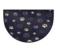 GeMeFv Dog Paw Print Half Round Door Mat Animal Footprint Non-Slip Half Circle Area Rug Doormat Washable Half Moon Rug for Indoor Outdoor Kitchen Bedroom Home Decor