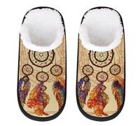 GeMeFv Ethnic Dream Catcher Feathers Women's Slippers Memory Foam Slipper Soft Cozy Plush Lined House Slipper Indoor Non-Slip Travel Slippers