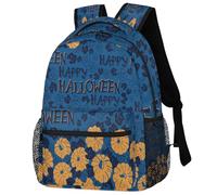 GeMeFv Halloween Pumpkin Backpack, Halloween Fashion Laptop Backpacks Travel Bag College Casual Bag Hiking Camping Daypack for Women Men, Halloween Pumpkin, 11.4(L)×8(W)×16(H)inch, Halloween Pumpkin,